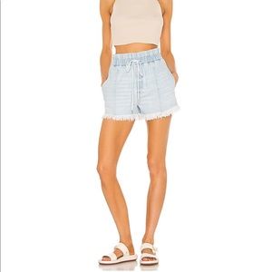 PISTOLA Revolve Denim High Waist Shorts Blue XS XSmall Paperbag